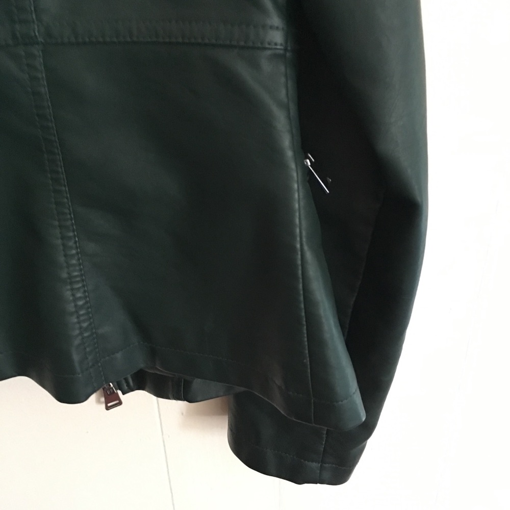 Forest green moto jacket M